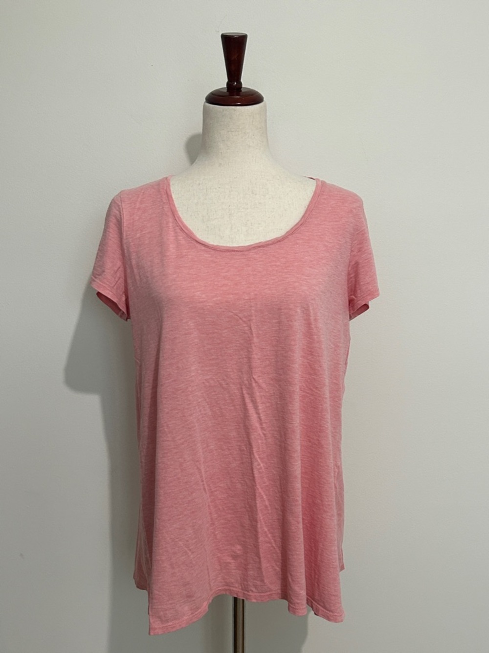 J. Jill Pink Scoop Neck Short Sleeve Pima Cotton Tee Size Medium